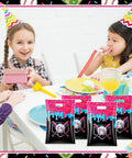 Children at a party with 30 Pcs Baseball Snack Bags With Ice Cream Drip Pattern For Birthday Parties on table.