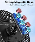 Rechargeable Magnetic Golf Cart Fan With Four Speed Modes And Up To Fifteen Hours Of Battery Life Delivers Beast Mode Airflow, strong magnetic base with 6 N54 magnets for EZGO Club Car Yamaha, perfect for outdoor use on golf carts and cruise ships.