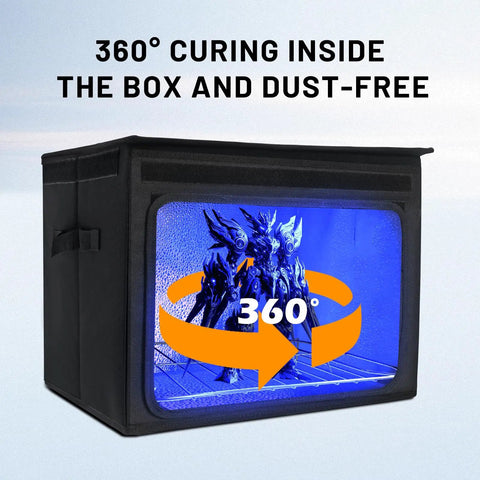 Hella Efficient 365NM Led Resin Curing Light Box For 3D Printers Featuring Three Six Watt Super Bright Bulbs And Sturdy Steel Frame To Rapidly Cure Photosensitive Models On The Fly