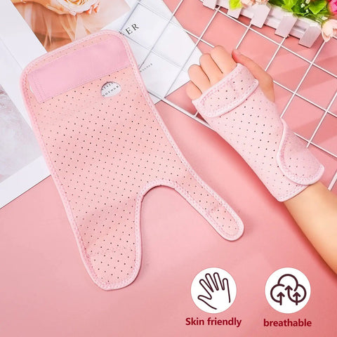 Pink 2 Pack Carpal Tunnel Wrist Braces For Night Use, Cushioned Sleep Splints, Adjustable with Enhanced Thumb Hole, Breathable