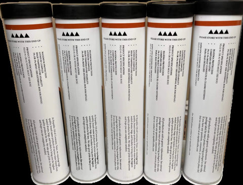Five cans of Power Packed Heavy Duty High Temp Grease With Five Percent Moly For Construction And Mining, NLGI Grade One