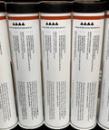 Five tubes of Three Percent Moly Lithium Complex Heavy Duty Grease Number One For High Temperature Equipment shown with labels.