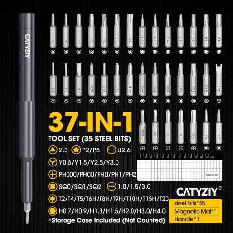 37-In-1 Precision Screwdriver Set With Magnetized Tip And Magnetic Mat for iPhone MacBook laptop PS5 Xbox