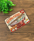 Kickin Retro Ramen Metal Sign Wall Decor For Kitchen And Home Office Asian Food Tin Sign 8 By 12 Inch on wooden table