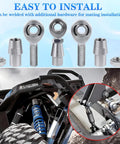 Heavy Duty Five Eighth Inch Heim Joint Rod End Bearing With Jam Nut 4-Pack For Off Road, Rock Crawling And Racing, Chromoly C4130 Steel Construction Delivers Maximum Strength, Durability, And Impact Resistance on off-road suspension