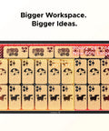 Top Tier 50W CO2 RF Laser Engraver And Cutter For Desktop Use With Lightburn Support Hella Fine Detail Engraving showing laser engraved wood designs on larger workspace.