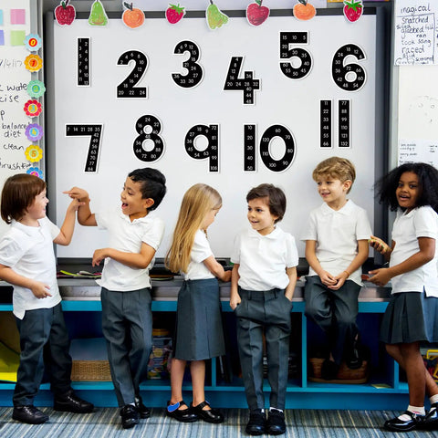 Multiplication Chart Posters For Classroom Black And White Bulletin Board Paper Cutouts 1 To 12 Numbers Skip Counting Display