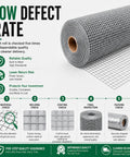 Heavy Duty Hardware Cloth 1/2 Inch Mesh Chicken Wire Fencing Roll, 48 Inch Wide by 100 Feet, 19 Gauge, Hot Dip Galvanized After Welding, Rust Resistant Poultry Coop Fence for Coops, Runs, and Enclosures showing roll and quality checks