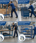Premium 5 Inch Caster Set Brings Rollin Smooth Moves To Your Workflow Using Silent Nonmarking Polyurethane Wheels on tool cart.