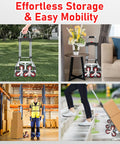 Image of Rock Solid Stair Climbing Dolly Boasting Six Smooth Wheels And A Snappy Telescoping Handle in various settings.