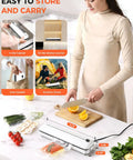 Beast 6 In 1 Vacuum Sealer For Fresh Food With 75KPa Moist And Dry Modes in kitchen with food, compact and lightweight design.