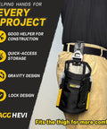 Durable Nail And Screw Pouch With Belt Clip For Electricians Carpenters Mechanics And Handymen Pro Grade Tools Organizer Bag With Snap Spring Closure attached to worker's waist.