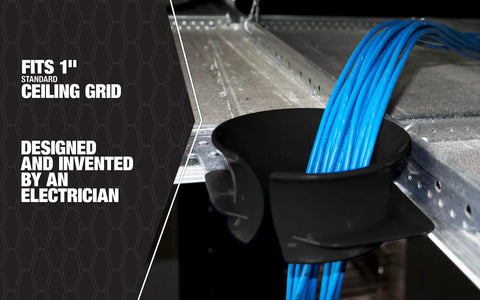 Stingray Drop Ceiling Cable Clip, Ultra Durable Plastic Construction, Smooth Interior For Frictionless Runs with cables