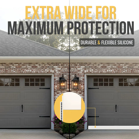 Door draft stopper installed under door seal; white, 3 in x 39 in; blocks drafts for exterior/interior doors.