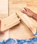 Person assembling wood using MortiseMate Loose Tenon Jig For Woodworking Easy Mortise Cutter with auto indexing adjustments