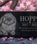 Custom Rabbit Memorial Stone For Outdoor Gardens And Gravesite, Bunny Grave Marker With Personal Engraving, Heartfelt Pet Loss Memorial Headstone