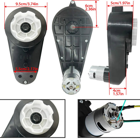 DIY 24V Motor Gearbox And Wire Harness Upgrade Kit For Ride On Toys Self Made Cars with RS550 gearboxes and wiring details