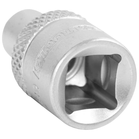 3/8 Inch Drive 6 Point Socket 6mm Metric Beefy Thin Wall Design for Tight Spaces Knurled Grip and Deep Cross Hatch Size Markings