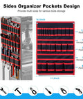 Power Tool Organizer Cart With Charging Station On Wheels Eight Outlet Power Strip Built In Battery Storage Garage Floor Rolling Rack Heavy Duty Metal Utility Cart Red with side tool organizer pockets.