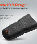Recurve Bow Tip Protector Pack 2 Or 4 - Soft Silicone Limb Guard with vent hole, close-up of textured black design
