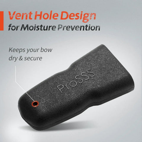 Recurve Bow Tip Protector Pack 2 Or 4 - Soft Silicone Limb Guard with vent hole, close-up of textured black design
