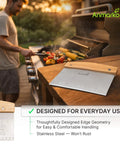 All Purpose Bench Scraper For Dough And Pizza Stainless Steel Heavy Duty Griddle Chopper on outdoor grill