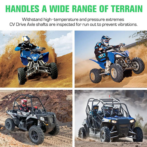 All-terrain vehicles showcasing Rear CV Axle Replacement For Polaris Sportsman 400 450 500 570 800 4x4 Quad models 2006 2014.