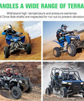 Beefy Front CV Axle Set For Polaris Sportsman 400 500 600 700 4x4 ATV in action on rough terrain with multiple riders.