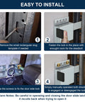 Installation steps for 4 Pack Heavy Duty Galvanized Steel Garage Door Side Lock Latch Inside Double Deadbolt Assembly.