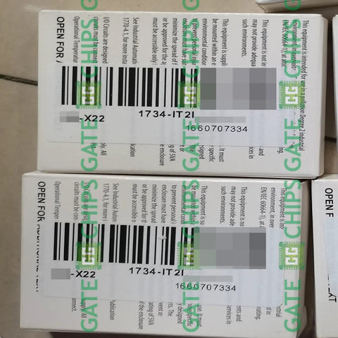 Factory Sealed 1734-IT2I Input Module for Industrial PLC Systems box showing labels and barcode.