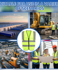 All In One XL PPE Safety Kit With Glasses Earplugs Hard Hat Nitrile Gloves And Reflective Vest for construction, showing reflective vest