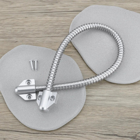2 Pack 408Mm Stainless Steel Flexible Door Conduit For Electrical Wiring And Wire Protector Head Size 31x30x13Mm Inner Diameter 8Mm Outer Diameter 10.3Mm Mount Hole Spacing 20Mm shown with screws on wooden surface