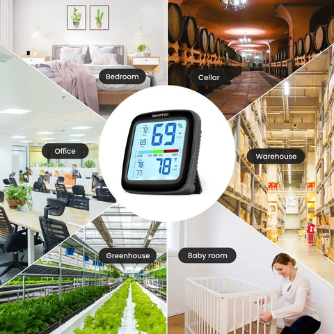 Pro Grade Digital Hygrometer And Indoor Room Thermometer With Swiss Sensors, Ultra Accurate Humidity Gauge With 0.5F Temperature Tolerance And Two Percent RH Range, 10 Second Update Rate For Precise Climate Tracking. Multi-room use