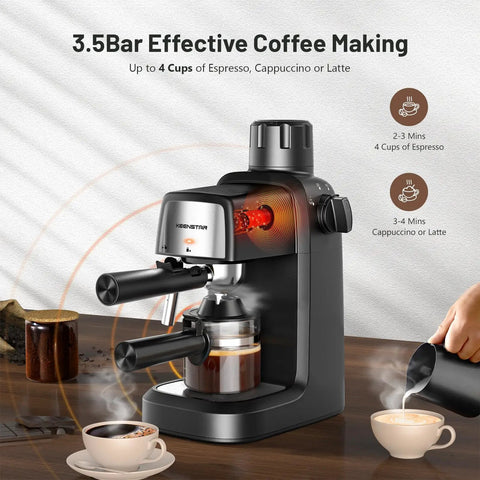 Level Up Your Brew Game With This Compact 3.5 Bar Espresso Machine 800W Pump Hot Iced Coffee Maker Featuring Zero Drama Switch Controls For Perfect Shots Always, brewing espresso.