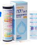 17 in 1 Drinking Water Test Kit With 100 Strips And 4 Bacteria Tests For Tap, Well And Home Water Quality, Easy To Test Read And Detect Hardness Lead Iron pH Copper Bacteria And More, bottle and strips shown