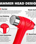 Close-up of 48 oz fiberglass handle hammer from Three Piece Ball Peen Hammer Set With Fiberglass Handles 16oz 32oz 48oz Heavy Duty Pro Grade Forged Steel Construction Smooth Heads For Peening Punching Chiseling And Straightening Projects