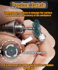 Close-up of Pro Grade 42 Piece 1 Inch Radial Bristle Disc Kit With One Eighth Inch Shank For Rotary Tool being used on jewelry