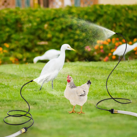 60 Inch Outdoor Hose Mister For Patio Flexible Standing Mister Portable Garden Misters For Cooling Outdoor Backyard Water Mist System Aluminum Adjustable Tube Bird Bath Chill Play