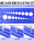 Two Piece Nut Bolt Thread Gauge Set With Metric And SAE Identifier, Plastic Bolt Sizing Tool, Inch And Centimeter Ruler, Durable Blue