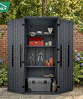 Heavy Duty Tall Outdoor Storage Cabinet 28 Cu Ft Garage Organizer With 4 Adjustable Shelves Lockable Double Doors