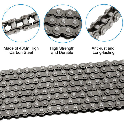 Heavy Duty Number 25 Roller Chain Kit 10 Feet With 480 Links Includes 10 Master Links And Chain Breaker Tool durable material