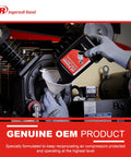 Technician pouring All Season Select Synthetic Lubricant For Reciprocating Compressors All Temperature Blend 1L Bottle.