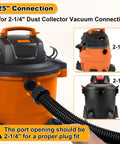 1 1/4 Inch Dust Collection Hose, 10 Foot Extension For Home And Shop Vac Systems, Replacement Vacuum Hose With 2-1/4 Inch Adapter