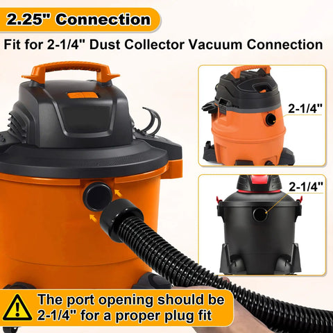 1 1/4 Inch Dust Collection Hose, 10 Foot Extension For Home And Shop Vac Systems, Replacement Vacuum Hose With 2-1/4 Inch Adapter