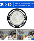 High Bay LED Shop Light 150W, 150 Lumens Per Watt Bright Industrial Ceiling Light, CRI Greater Than 80, UGR Under 22