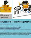 Amazon HayWHNKN portable precision boring machine for on-site hole drilling with 55–260 mm bore and 150 cm bar.