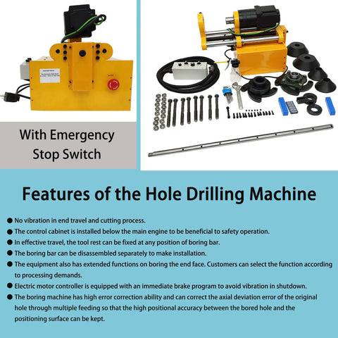Amazon HayWHNKN portable precision boring machine for on-site hole drilling with 55–260 mm bore and 150 cm bar.