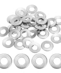 Bad Ass Pack of 304 Stainless Steel Flat Washers M8 18 Mm Belleville Spring Discs plus Conical Knurled Gasket pile, car repair use