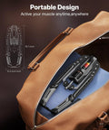 Merach Twister Arm Trainer Hydraulic Strengthener for Forearm and Arms inside a brown bag, showcasing portable design and dimensions.