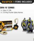 Cobra 10 Ft Self Retracting Lifeline Combo Class 1 SRL Safety Lanyard With No Entanglement, Lightweight Polyester Harness, Rugged